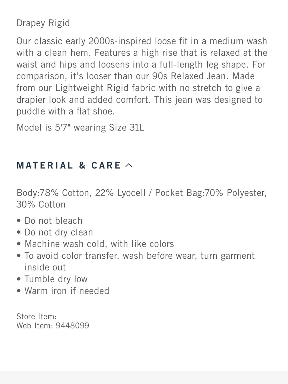 Abercrombie & Fitch - High Rise Loose Jeans - 26/2 Extra Long - Picture 5 of 6